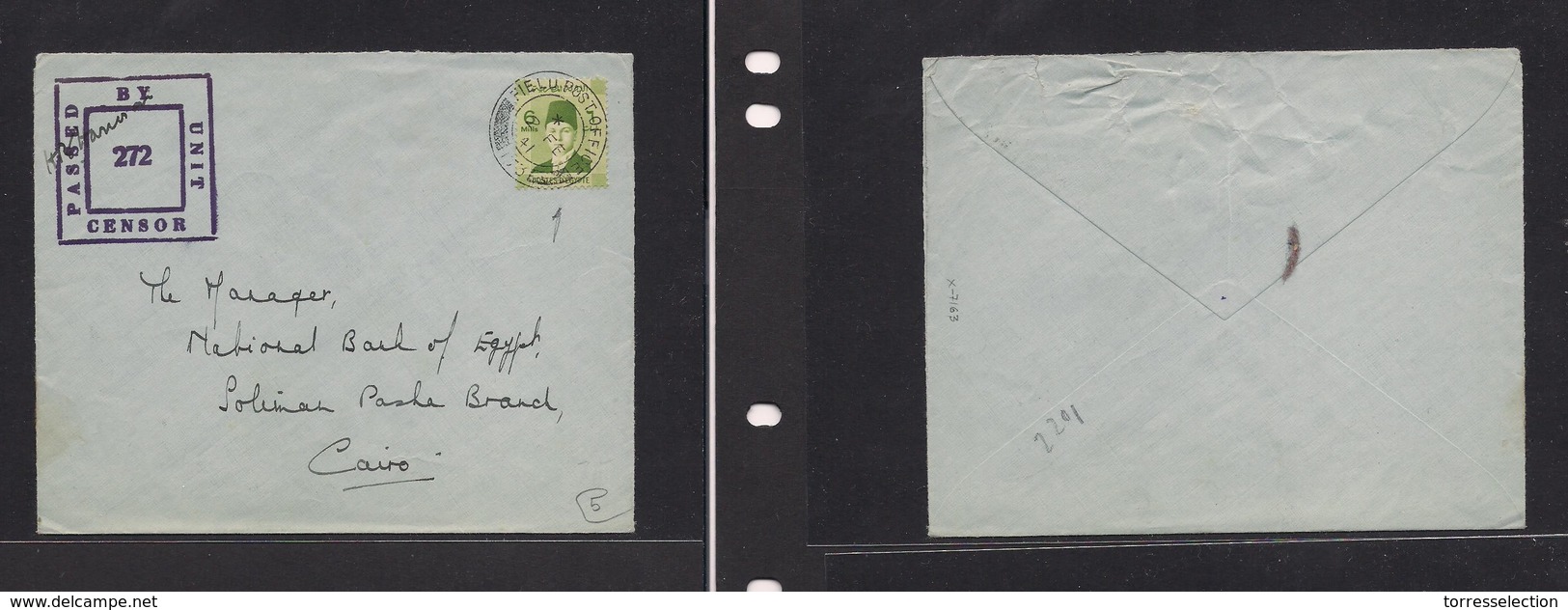 Egypt - Cover - 1941 WW2 FPO 173 Fkd Env Local Cairo Usage Censored Fine. Easy Deal. - Autres & Non Classés