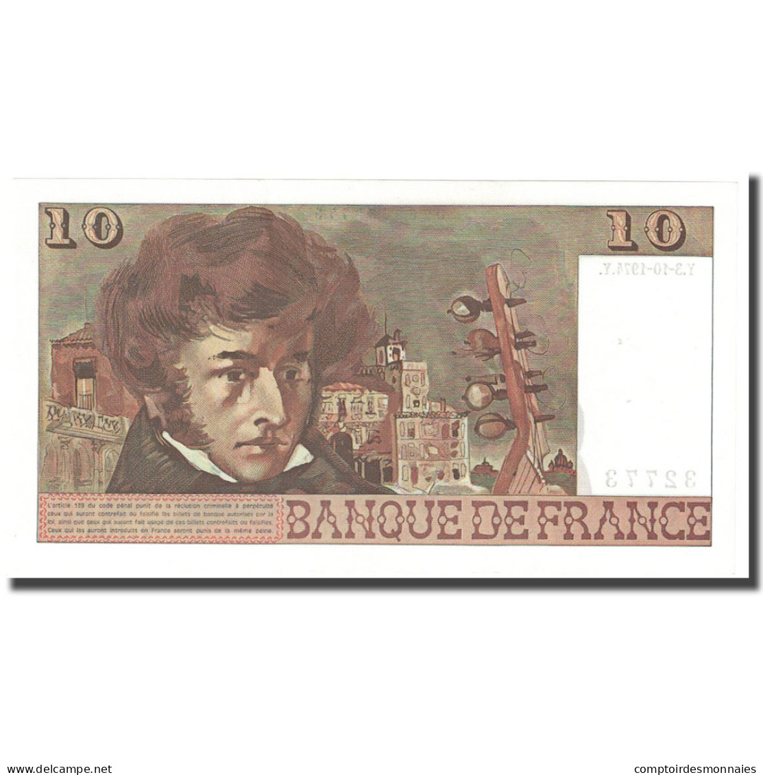 France, 10 Francs, Berlioz, 1974, 1974-10-03, SPL, Fayette:63.7a, KM:150a - 10 F 1972-1978 ''Berlioz''