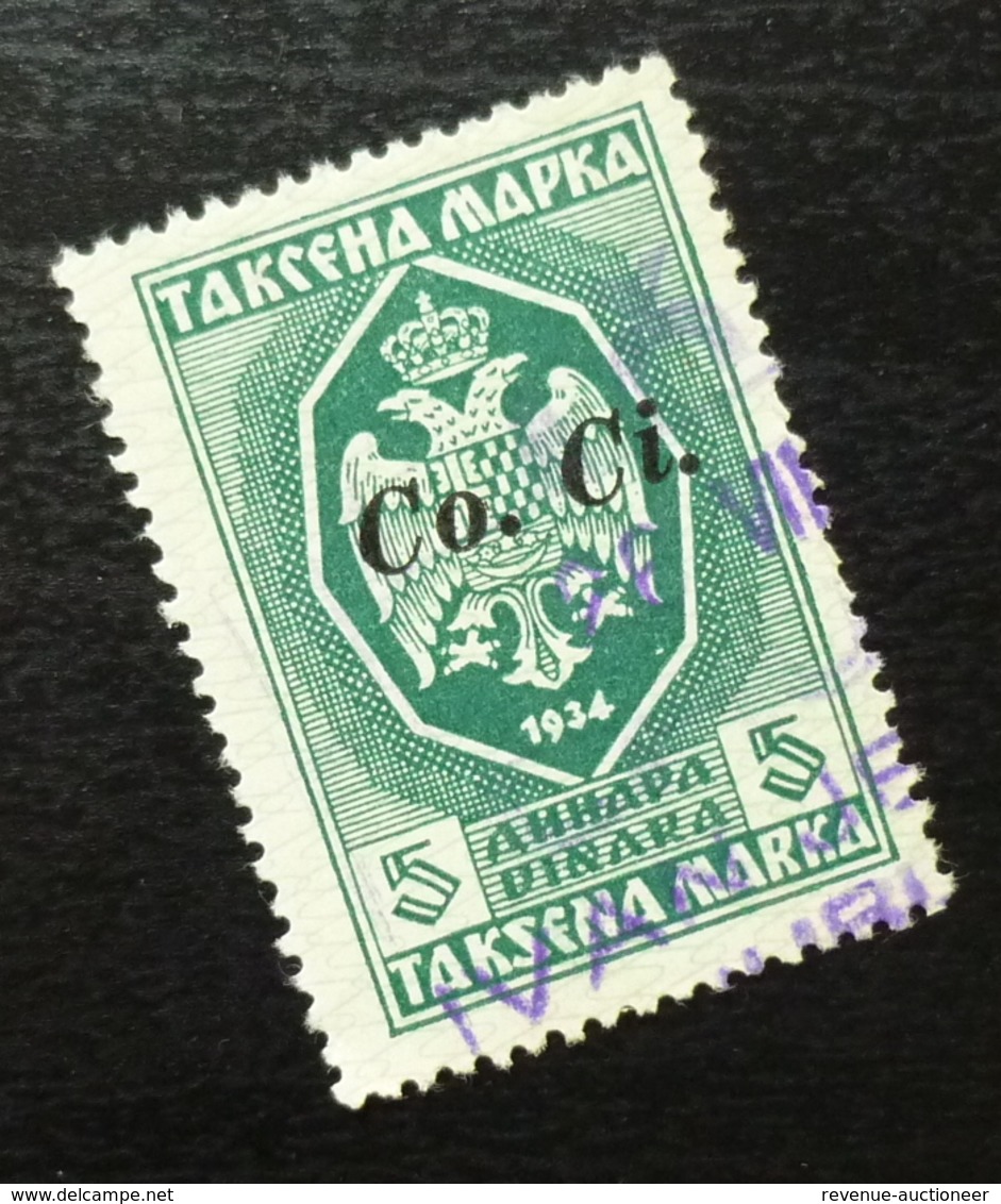 Slovenia C1942 Italy WWII Overprinted CO.CI Revenue Stamps B8 - Slovenia