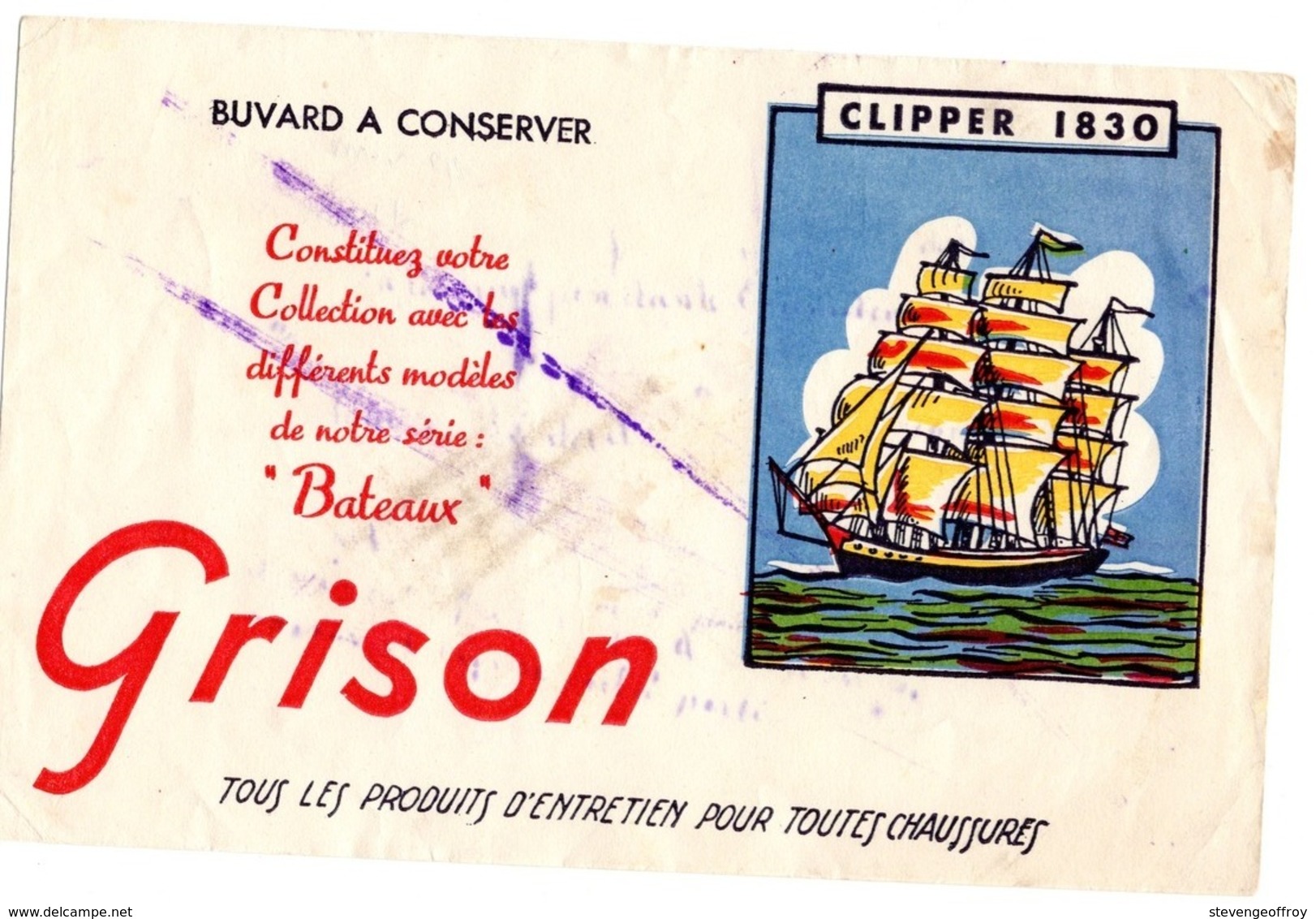 Buvard Grison Clipper 1830 Chaussures Entretien Cirage Bateaux - Wash & Clean