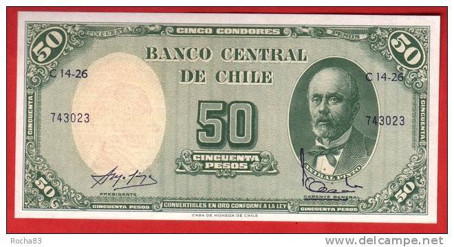 BILLET - CHILI - 5 Centesimos / 50 Pesos De 1961 - Pick 126b - Chile