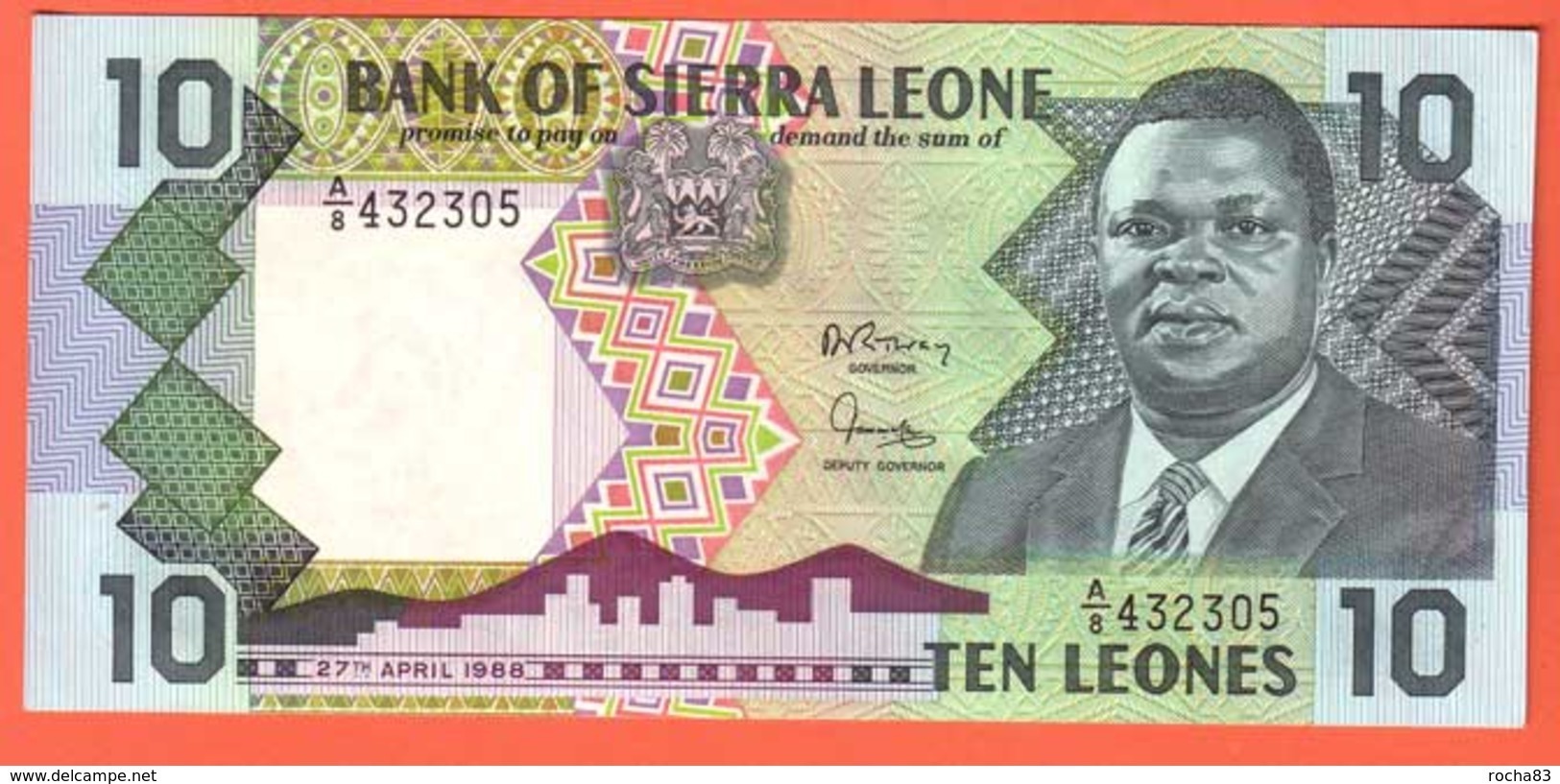 Billet - SIERRA  LEONE  10 Leones 27 04 1988  Pick 15 - Sierra Leone