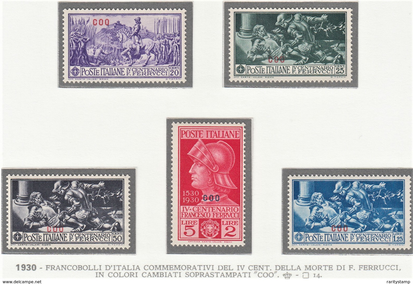 ITALIA 1930  COLONIE E POSSEDIMENTI EGEO 1930 COO  SERIE FERRUCCI SASSONE S.55  MNH  QUALITA' ECCEZZIONALE - Aegean (Coo)