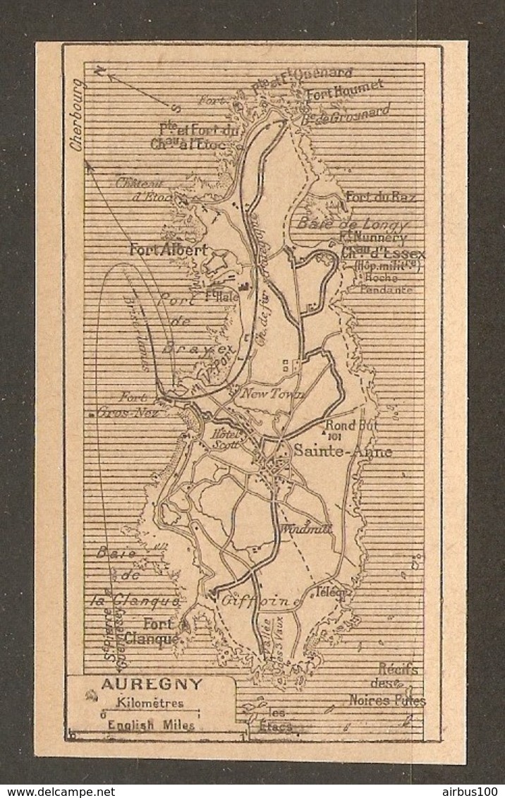 CARTE PLAN 1927 - NORMANDIE ILES ANGLO NORMANDES - AUREGNY - Carte Topografiche