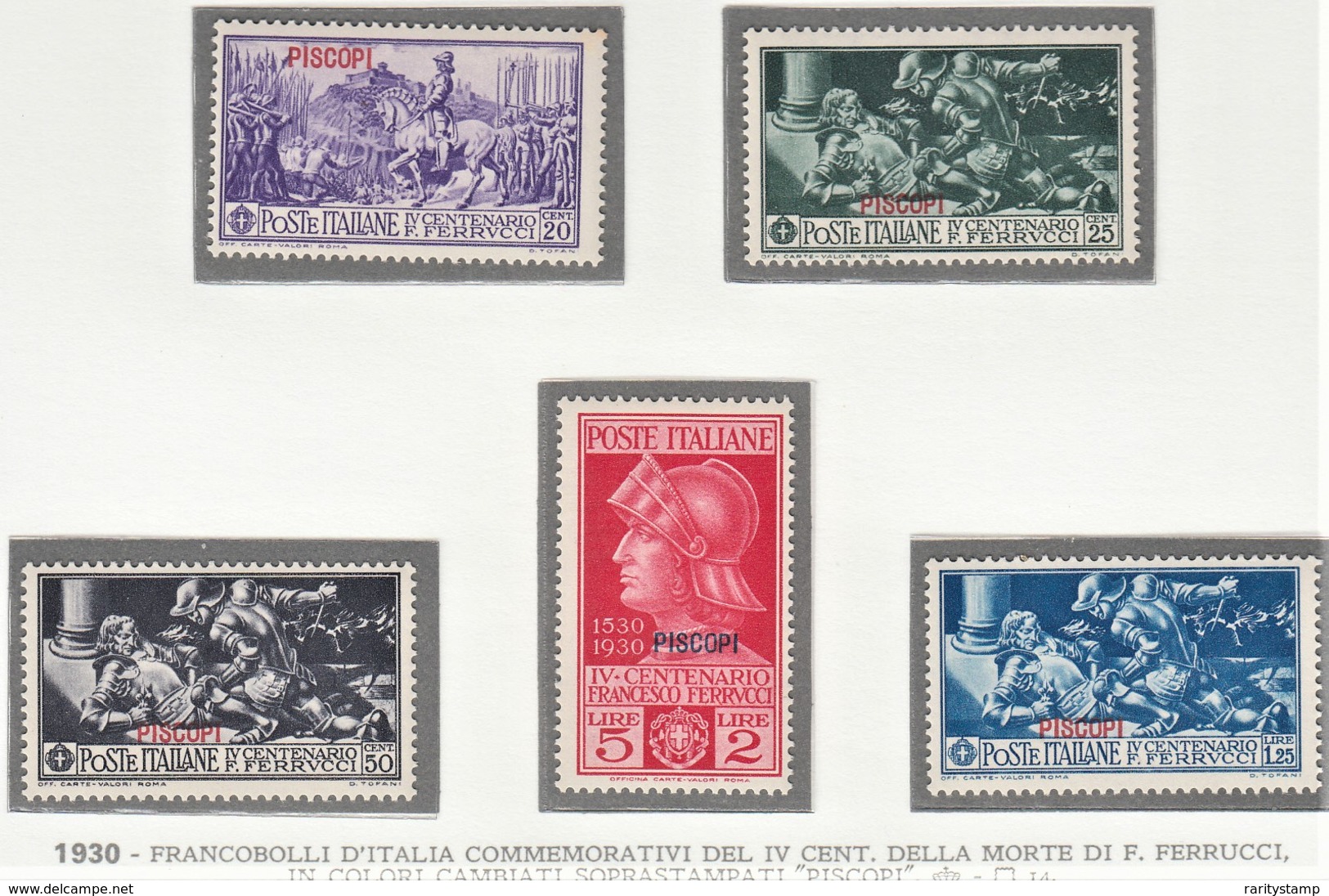 ITALIA 1930  COLONIE E POSSEDIMENTI EGEO 1930 PISCOPI  SERIE FERRUCCI SASSONE S.70  MNH  QUALITA' ECCEZZIONALE - Ägäis (Piscopi)