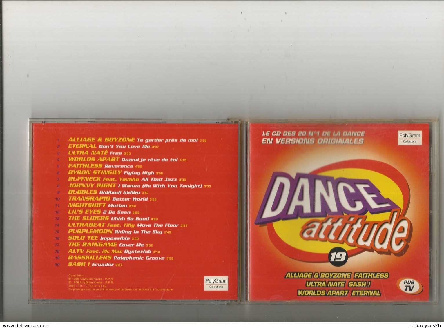 CD. Dance Attitude N°19,. Les 20 , N°1 De La Dance , Ed. Polygram, 1998 - Dance, Techno & House
