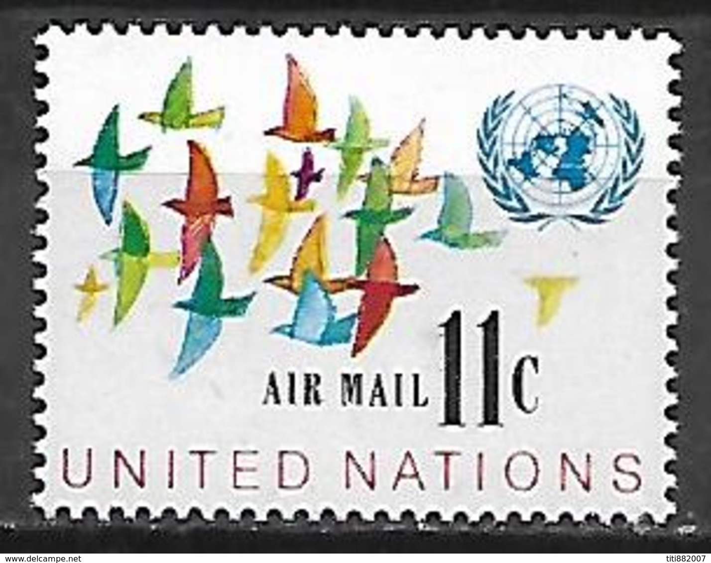 NATIONS UNIES  /   ONU  -  Poste Aérienne  -  1972.   Y&T N° 16 *  .   Vol D' Oiseaux - Poste Aérienne