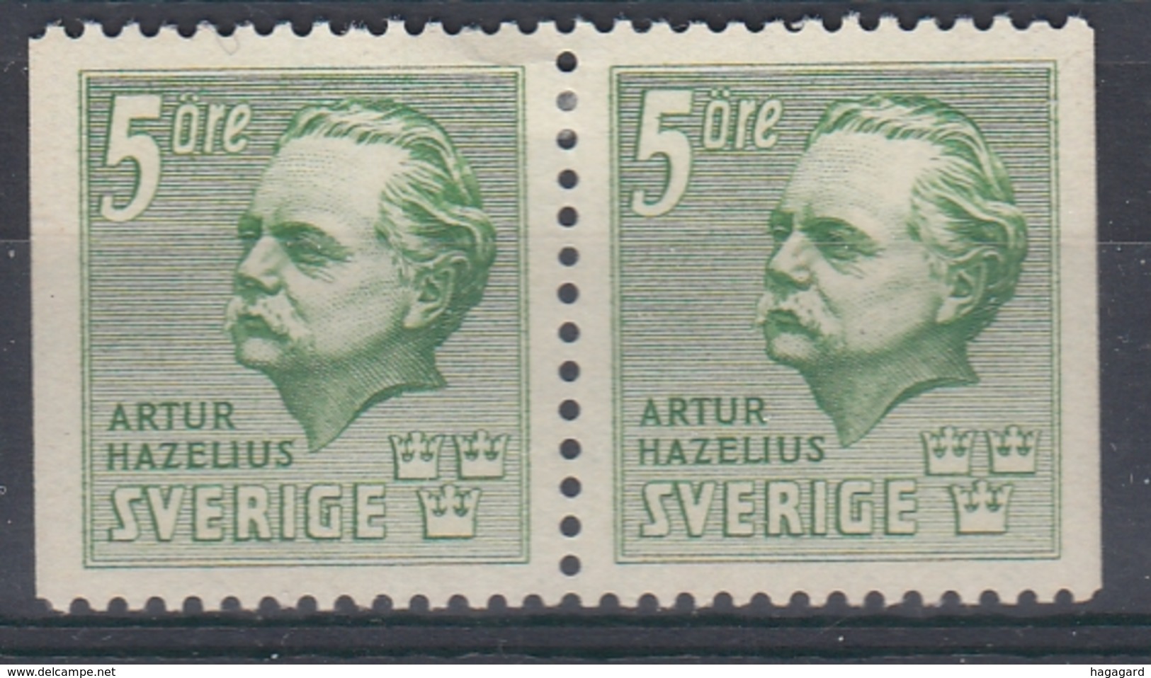 +Sweden 1941. Hazelius. Pair. Michel 286. MH(*) - Unused Stamps