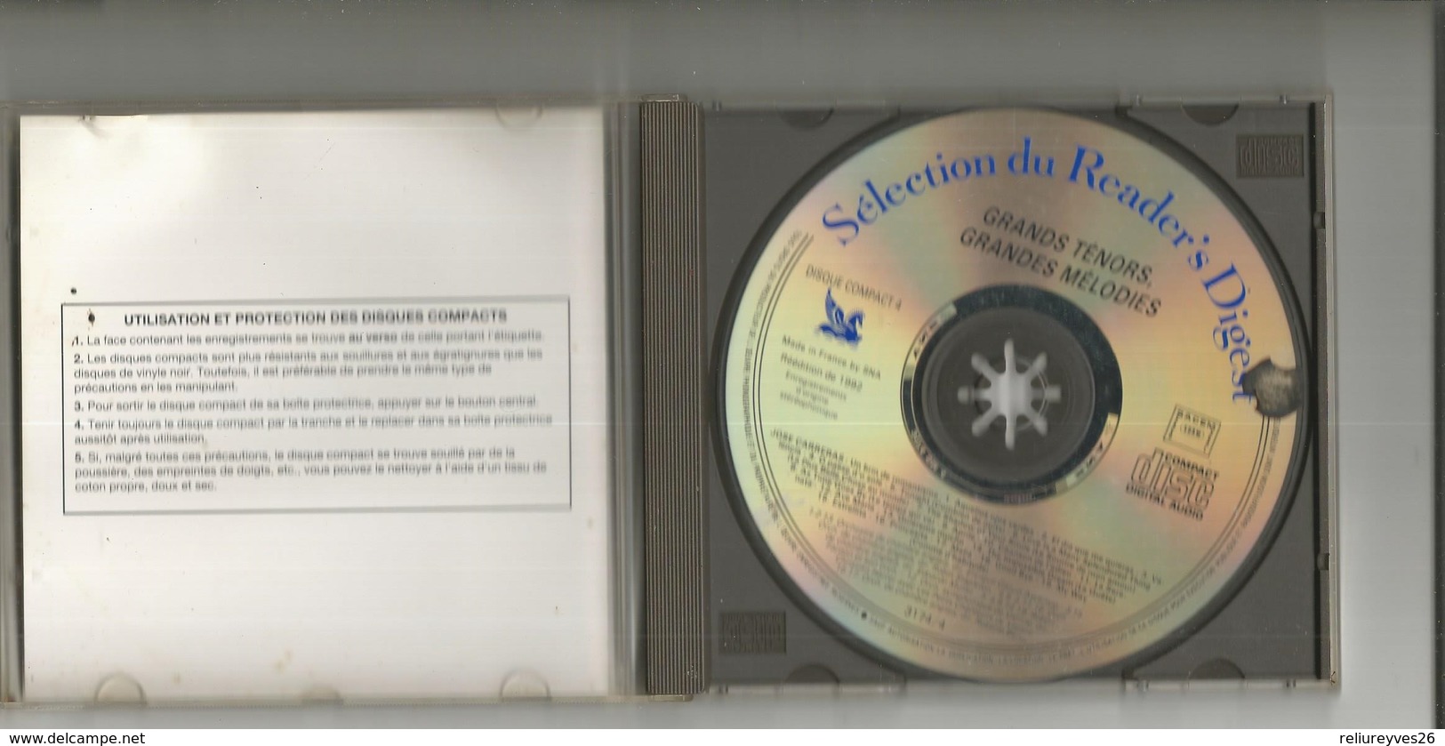 CD. Grands Ténors - Grandes Mélodies , L. Pavarotti - J. Carreras - P. Domingo Et M. Lanza ,Ed. S. R.D. 1992 - Opera
