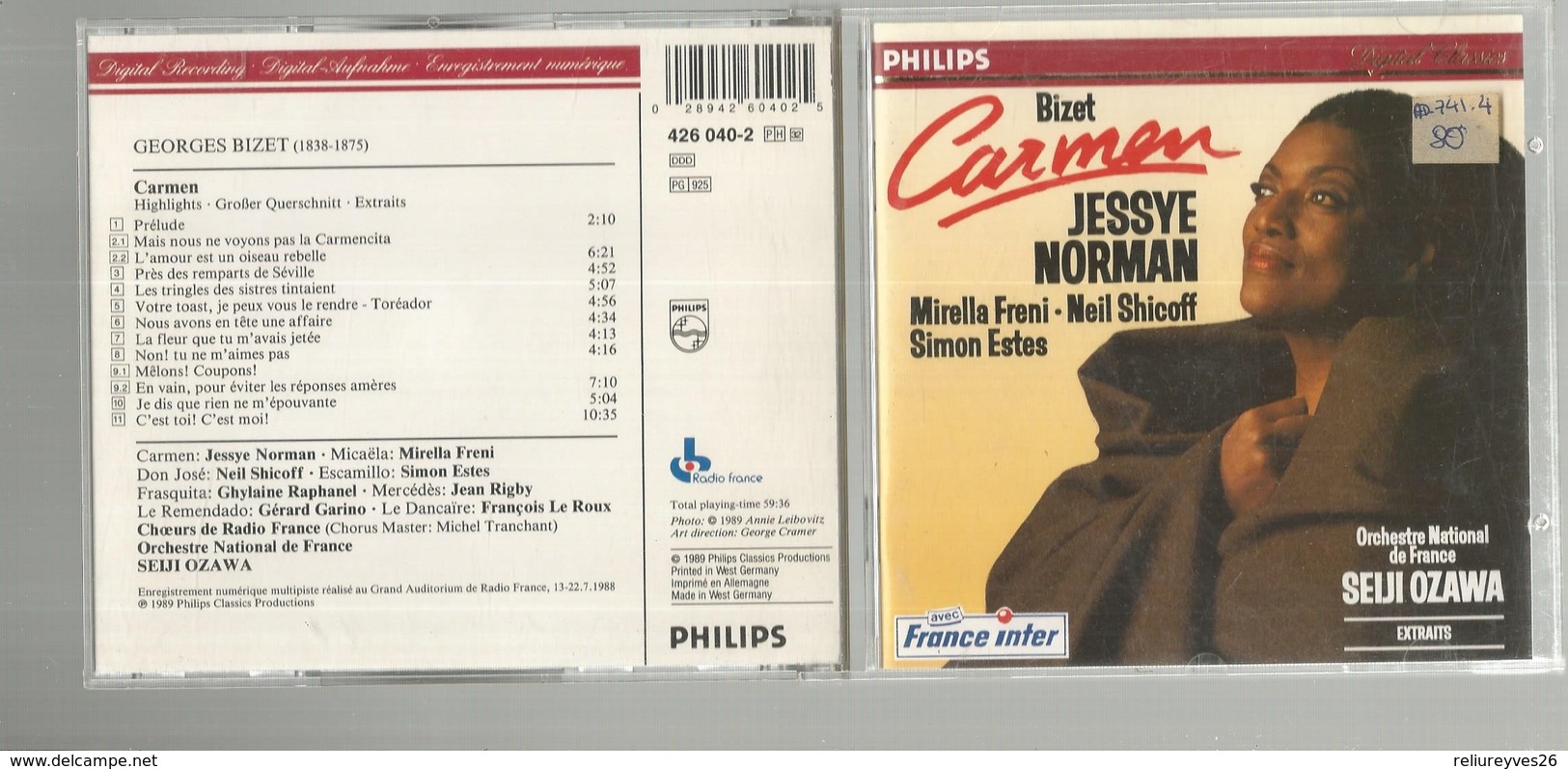 CD. Jessye Norman - Carmen  De Bizet , Ed. Philips 1989 - Opéra & Opérette