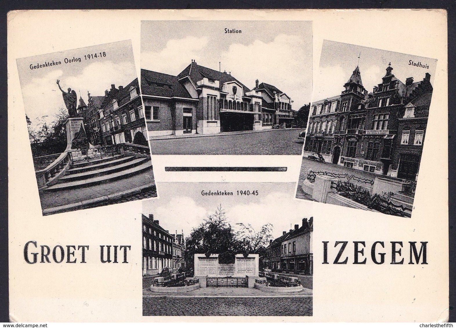 ISEGHEM - IZEGEM - GROET UIT - Met Station -  Gedenkteken En Stadhuis - Ongebruikt - NIET COURANT - Izegem