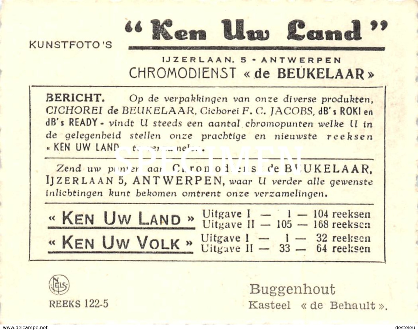 Prentje Ken Uw Land - Kasteel De Behault  -  Buggenhout - Buggenhout