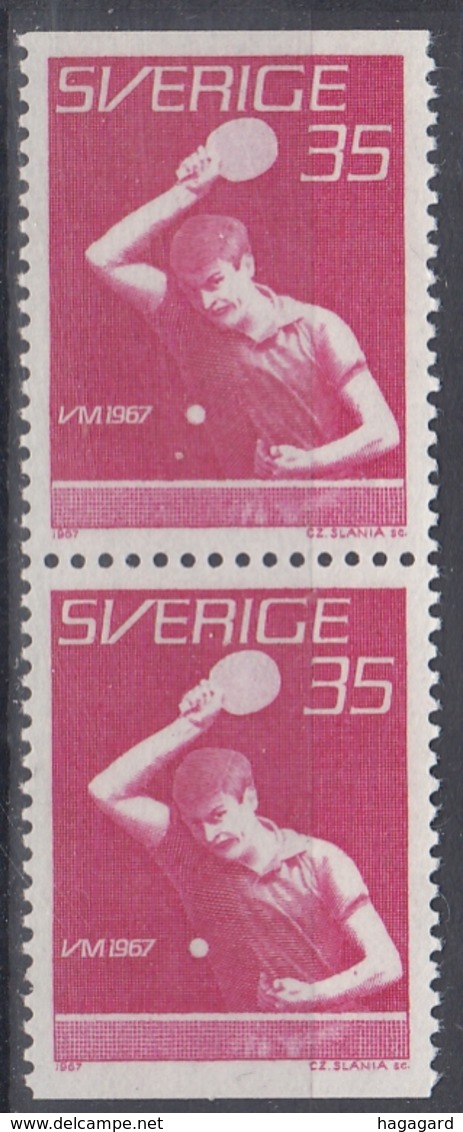 +Sweden 1967. Sport : Table Tennis. Pair. Michel 578. MNH(**) - Unused Stamps