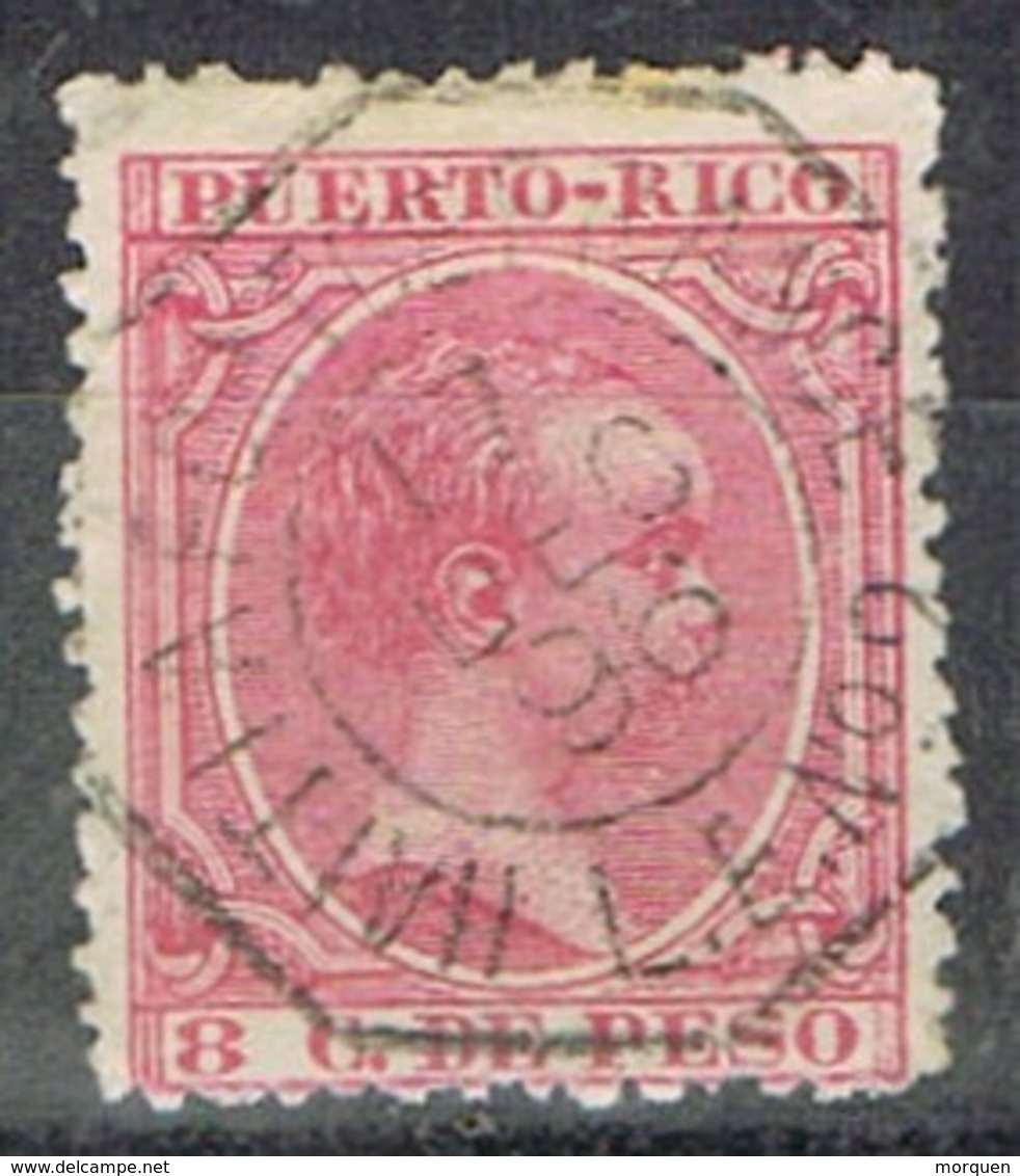 Sello 8 Cts PUERTO RICO, Colonia Española 1896, AMBULANTE HAITI A Port De France, Num 126 º - Puerto Rico