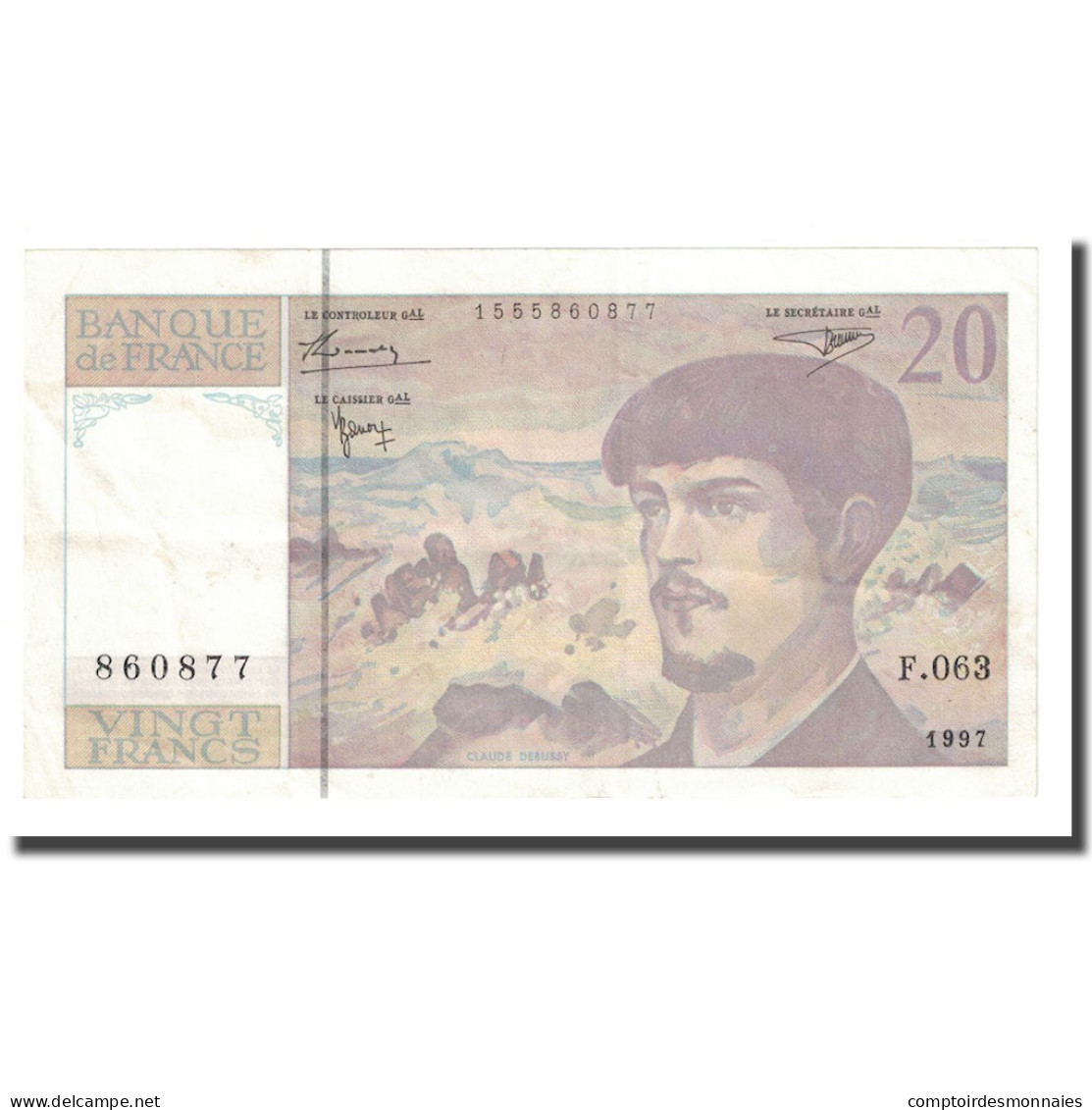 France, 20 Francs, Debussy, 1997, SUP, Fayette:66ter.02.63, KM:151i - 20 F 1980-1997 ''Debussy''