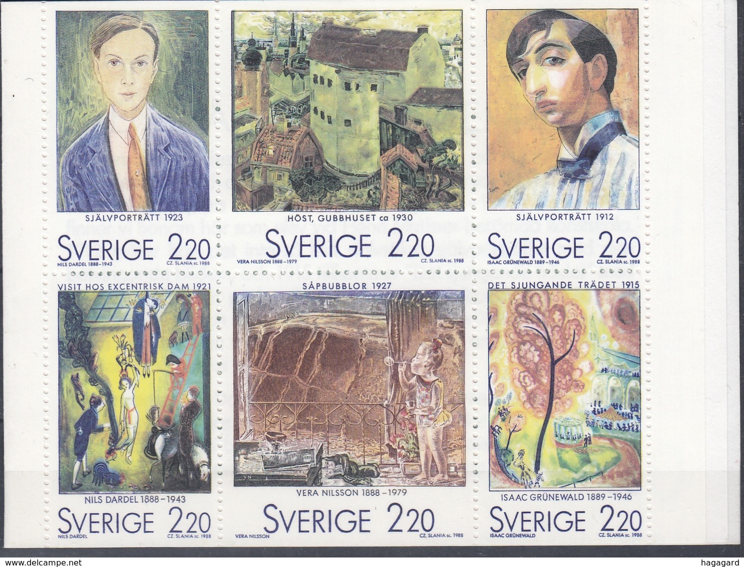 +Sweden 1988. Paintings. Complete Booklet. Michel MH 132. MNH(**) - 1981-..