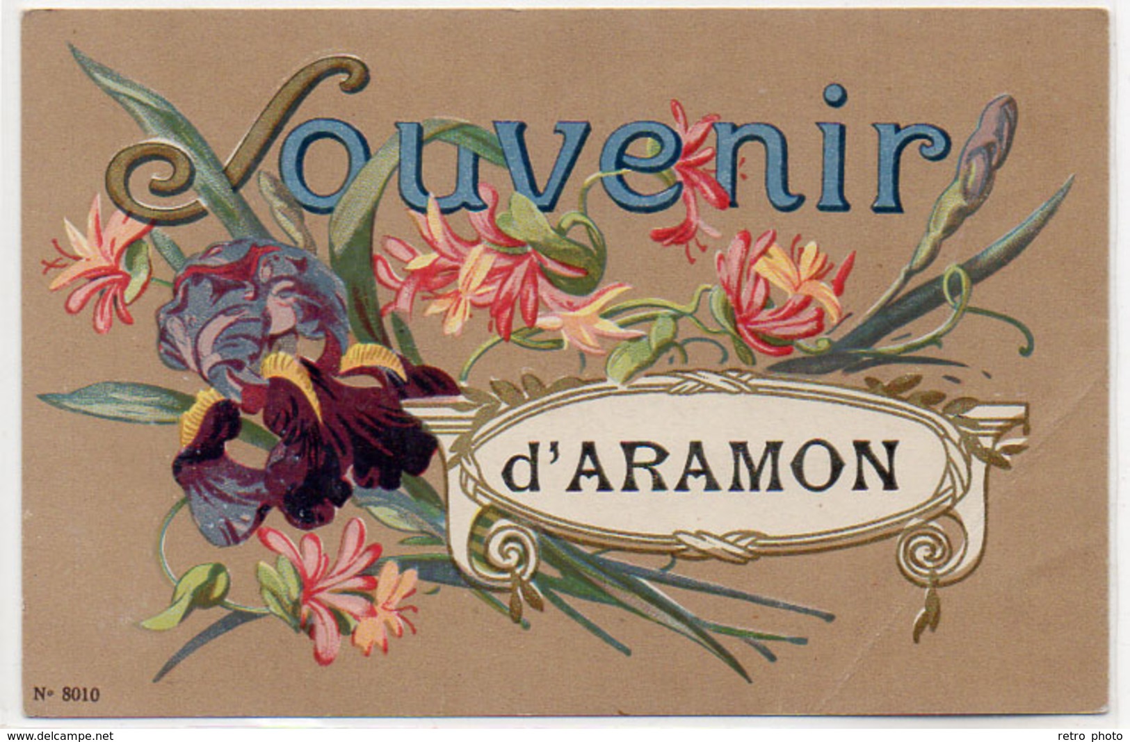 Cpa Gard - Souvenir D'Aramon ( Fantaisie Fleurs ), Pli D'angle - Aramon