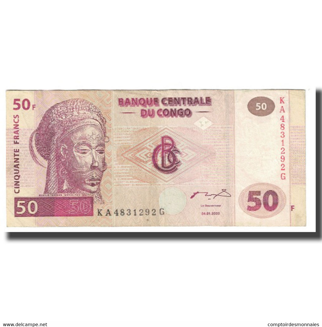 Billet, Congo Democratic Republic, 50 Francs, 2000, 2000-01-04, KM:97a, TTB - Democratic Republic Of The Congo & Zaire