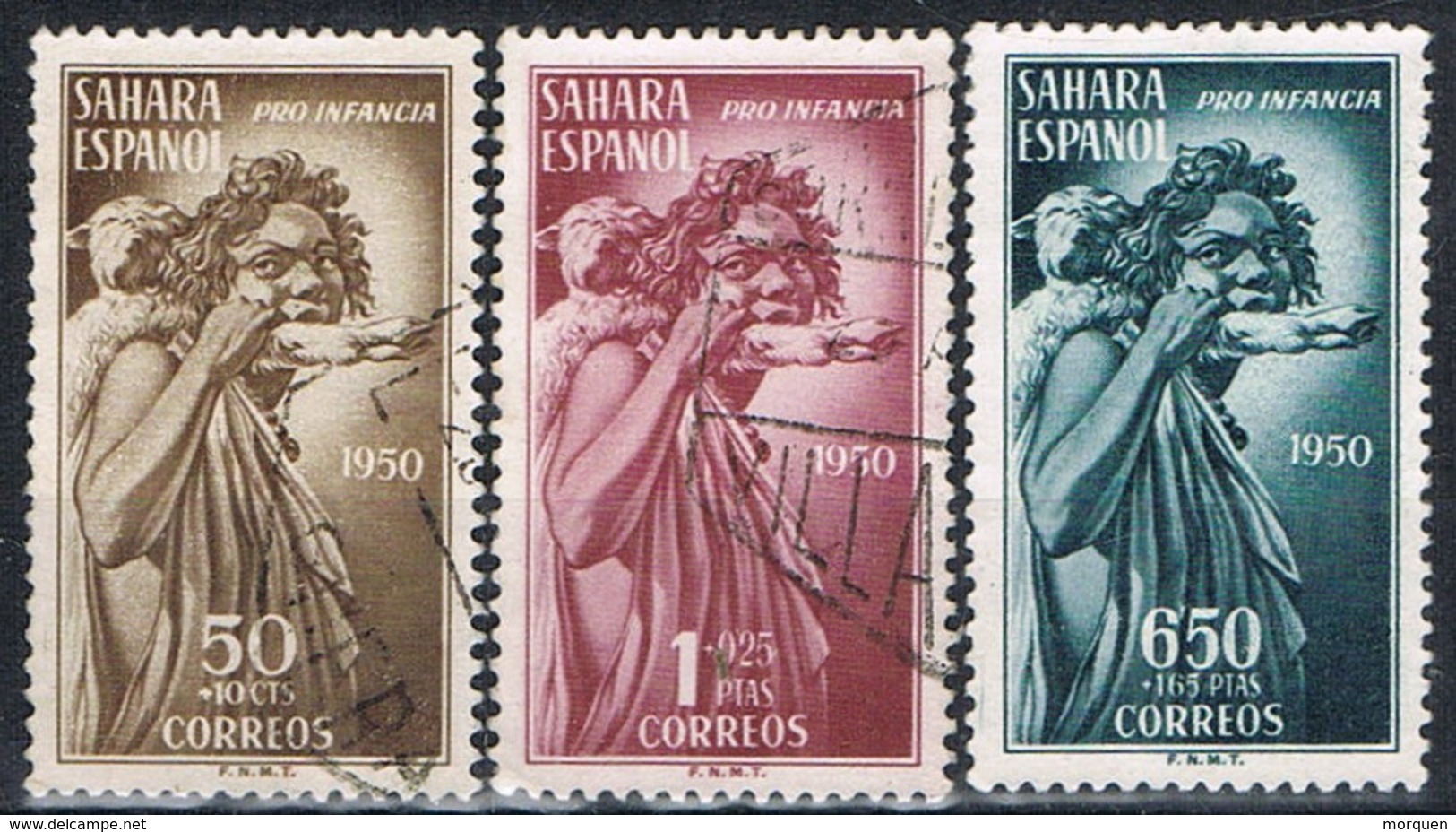 Serie Completa SAHARA, Colonia Española 1950, Pro Indigenas, Num 83-85 * - Spanish Sahara