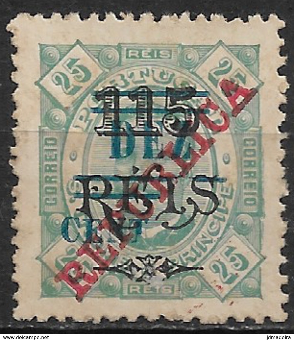 St. Thomas & Prince – 1923 King Carlos Surcharged Mint Stamp - St. Thomas & Prince