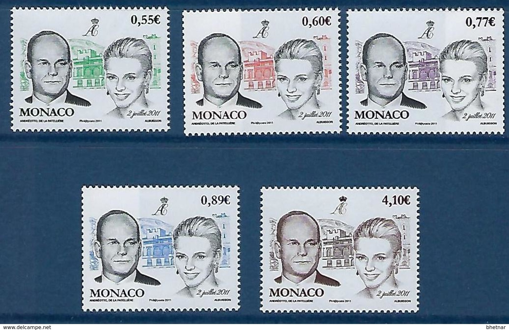 Monaco YT 2785 à 2789 " Mariage Du Prince Albert II " 2011 Neuf** - Neufs