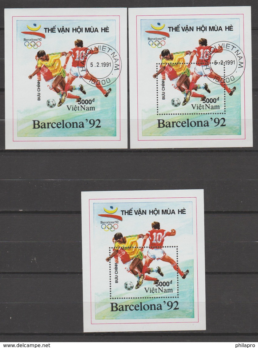 VIETNAM  FOOTBALL  OLYMPIC BARCELONE 1992  Mint And Used  + Imperf  Used   Réf  P456 - Summer 1992: Barcelona