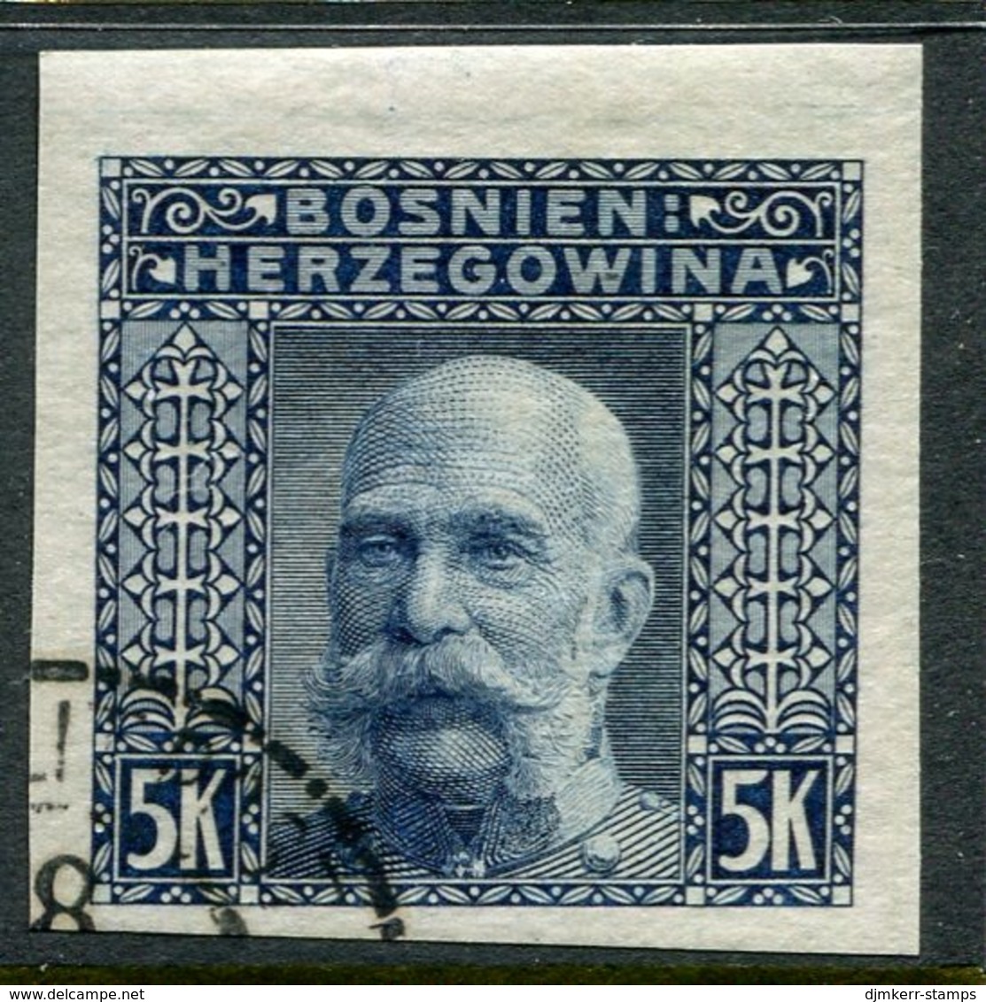 BOSNIA & HERZEGOVINA 1906 5 Kr. Imperforate  Used.   Michel 44U, SG 201C - Bosnien-Herzegowina
