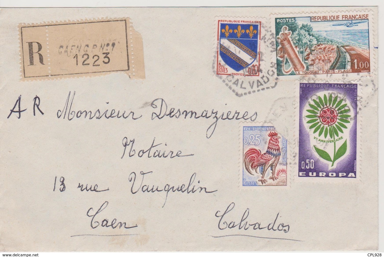 Poste Automobile Rurale Caen CP N°1 Calvados 12/1954 Sur LR - Manual Postmarks