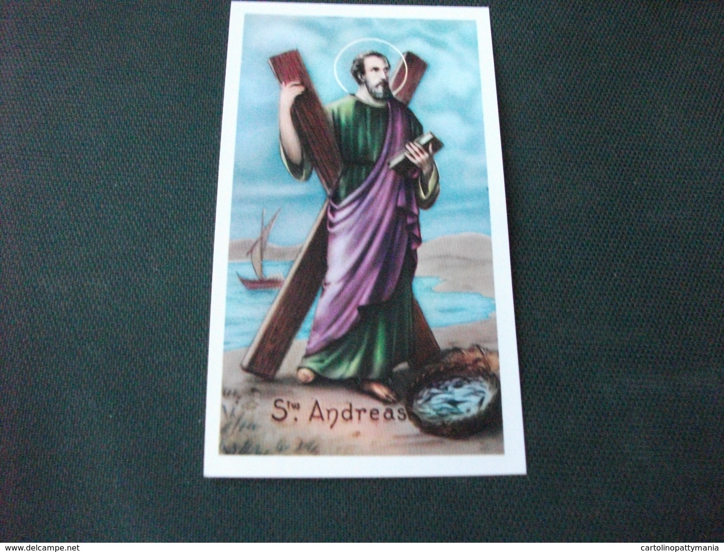 SANTINO HOLY PICTURE SAN ANDREA APOSTOLO 2/420 - Religion &  Esoterik