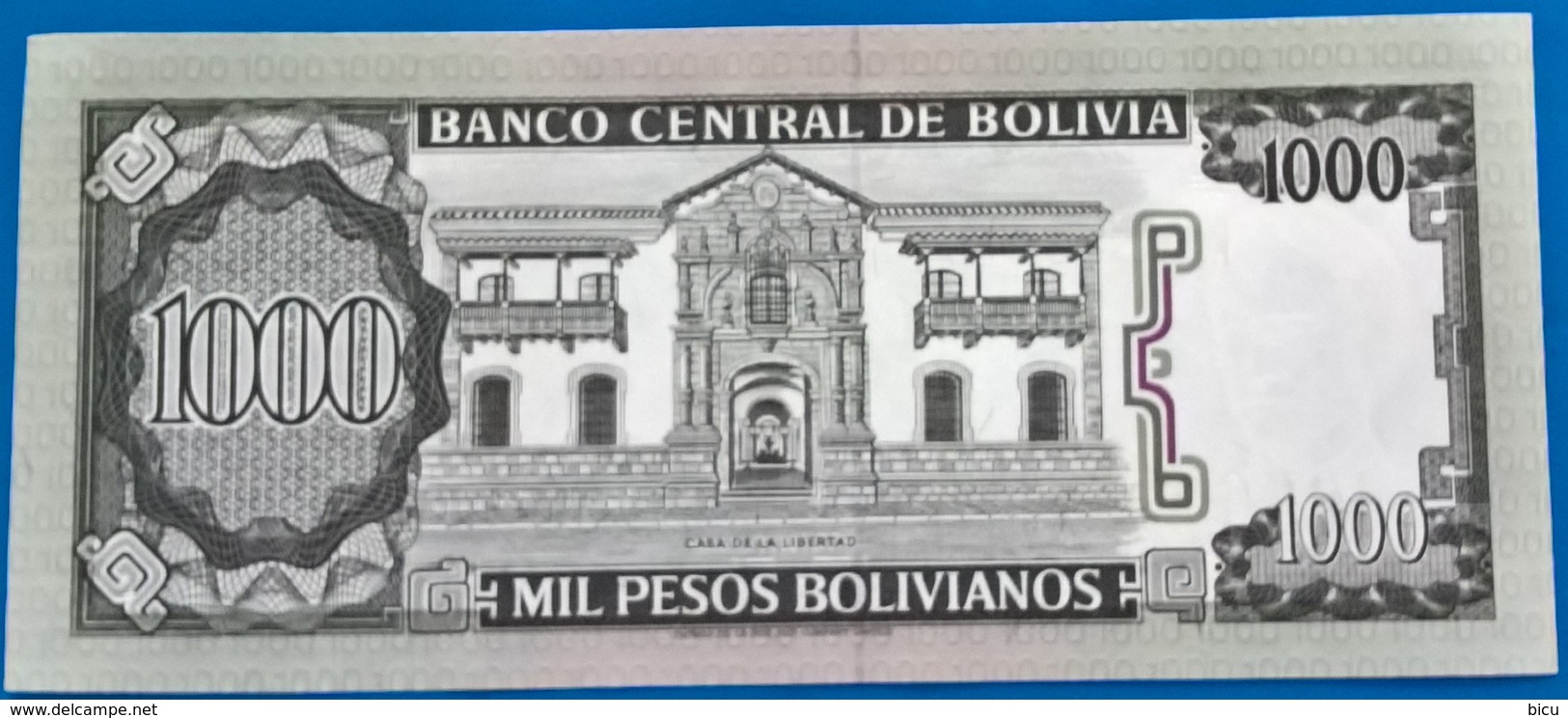 BOLlVIA- Banknote  -1987 -1000 Pesos-UNC - Bolivia