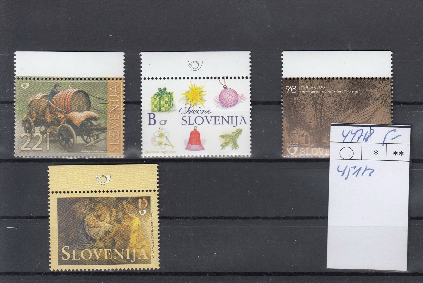 Slovenien Michel Cat.No. Mnh/** 447/448 + 451/452 - Slovenia