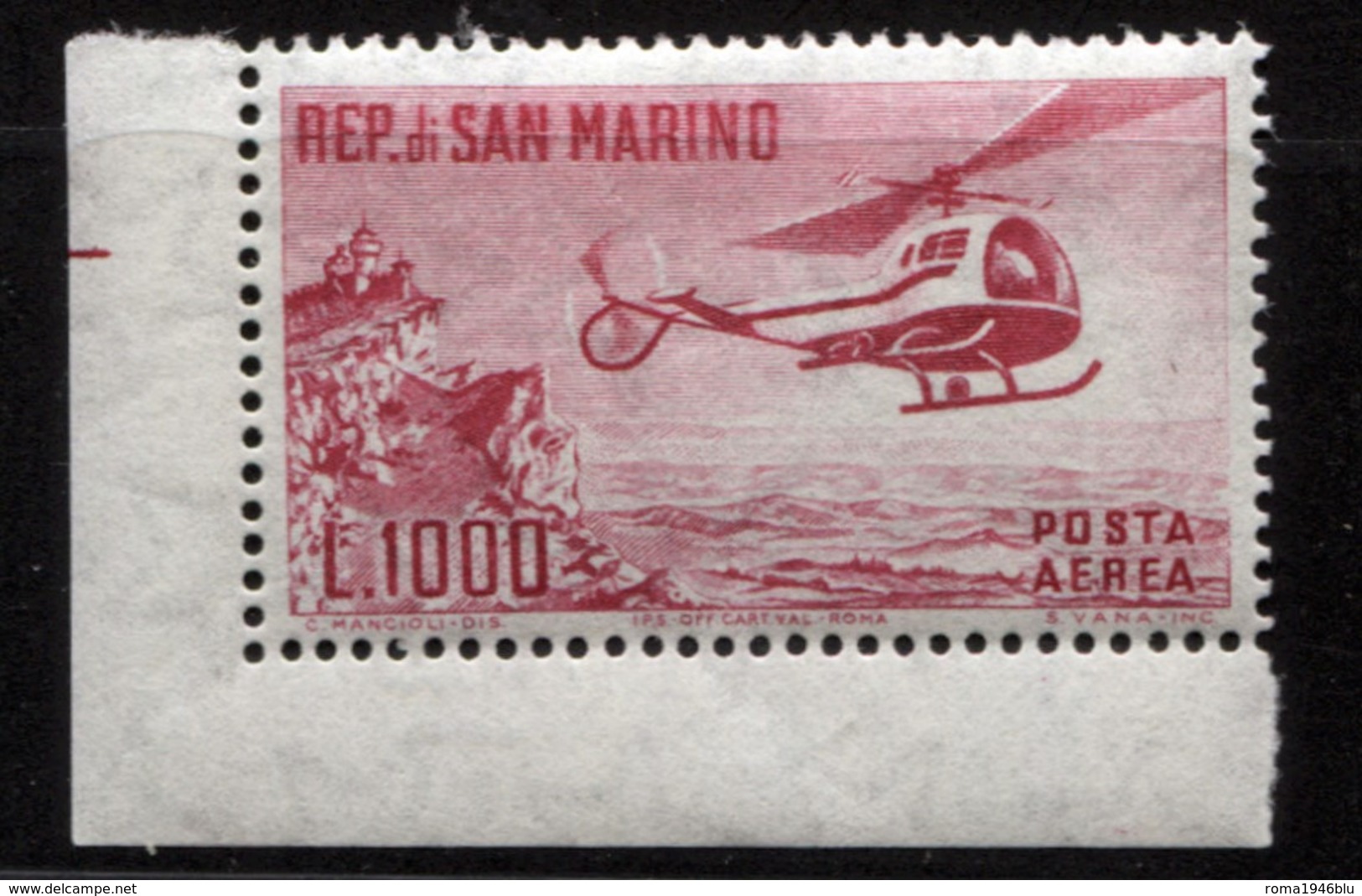 SAN MARINO 1961 POSTA AEREA ELICOTTERO ** MNH - Luchtpost