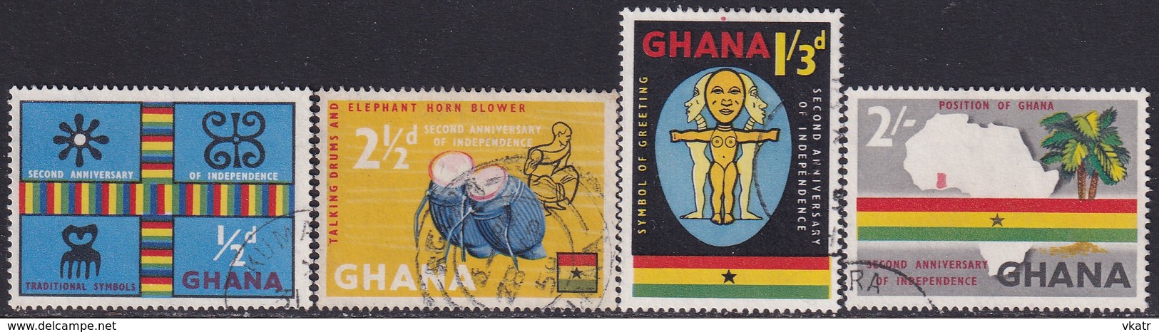 GHANA 1959 SG 207-10 Compl.set Used Second Anniv Of Independence - Ghana (1957-...)