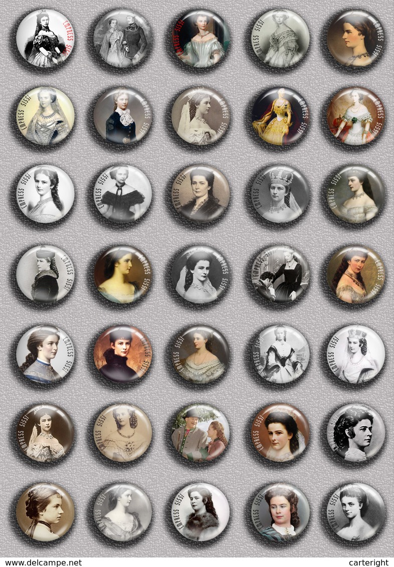 175 X Romy Schneider As Sissi Film Fan ART BADGE BUTTON PIN SET 1-5 (1inch/25mm Diameter) - Films