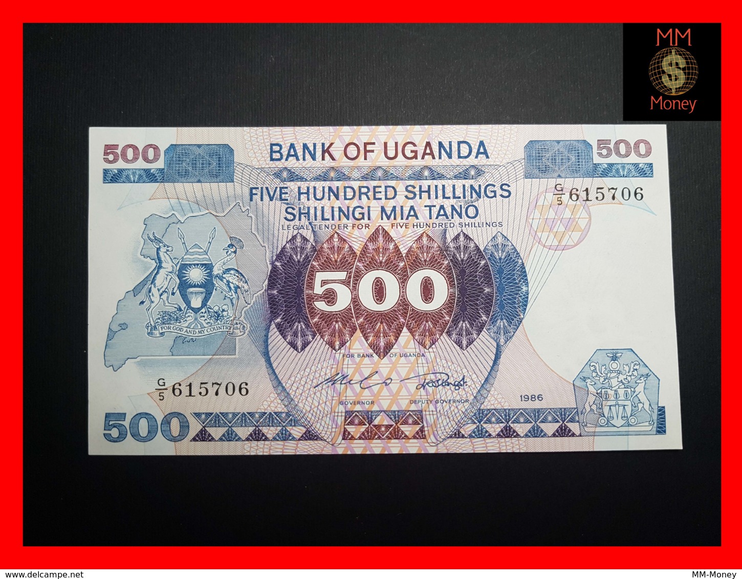 UGANDA 500 Shillings 1986 P. 25  UNC - Uganda