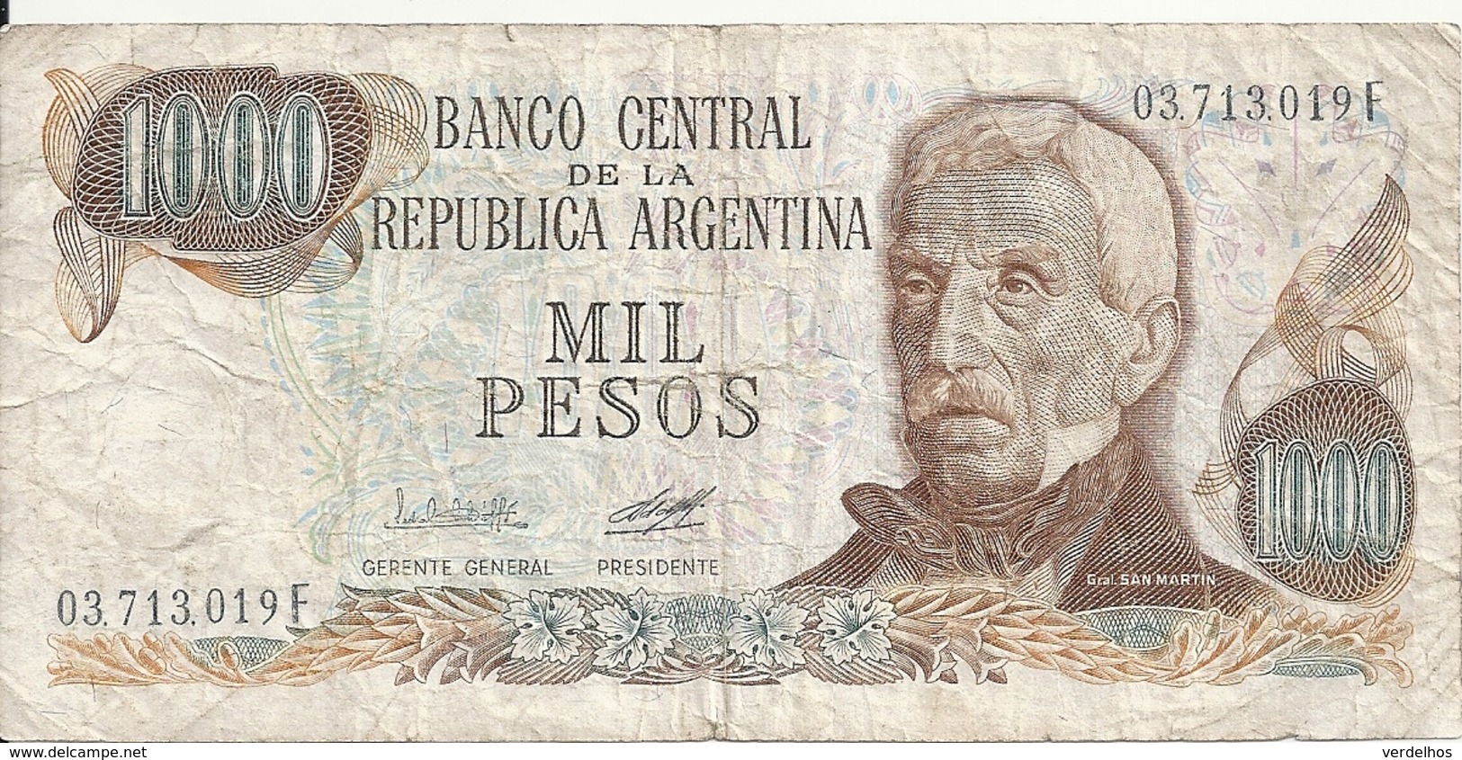 ARGENTINE 1000 PESOS ND1976-83 VG+ P 304 - Argentina