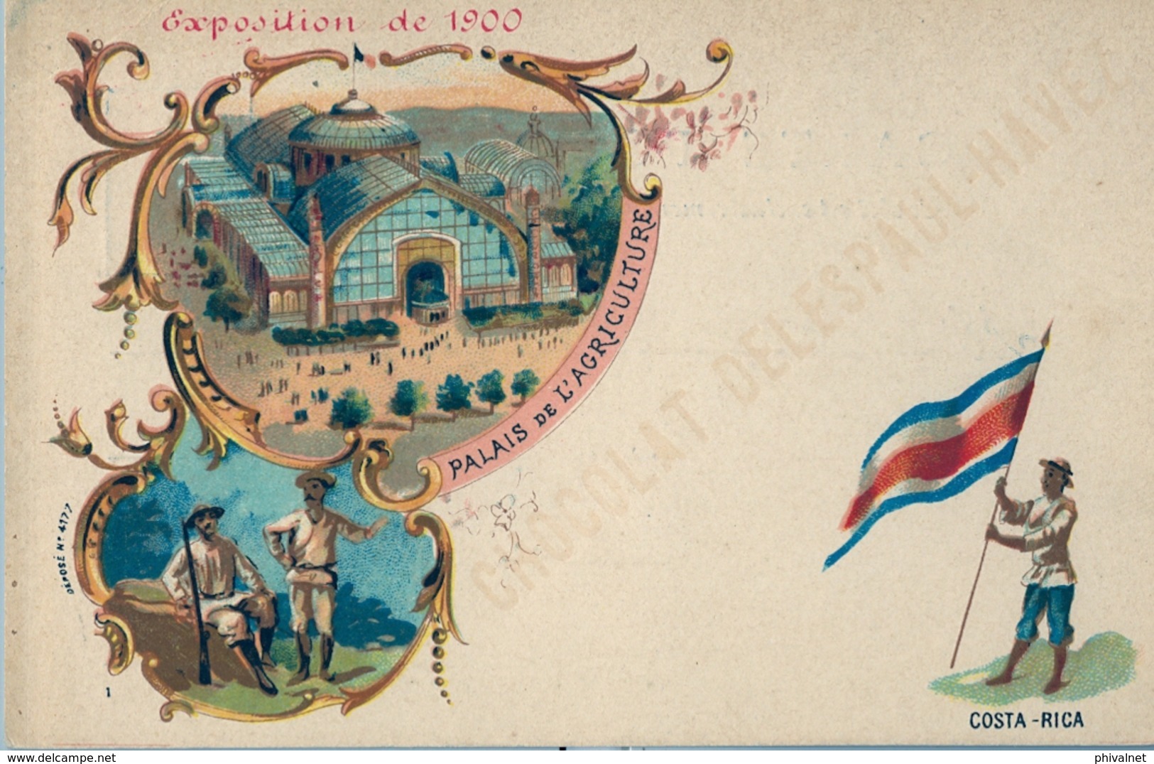 1900 COSTA RICA , EXPOSICIÓN UNIVERSAL , T.P. SIN CIRCULAR - CHOCOLAT DEL ESPAUL - HAVEZ , PUBLICIDAD , CHOCOLATE - Costa Rica