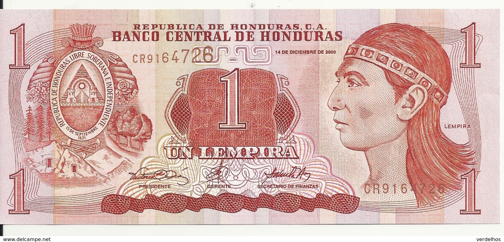 HONDURAS 1 LEMPIRA 2000 AUNC P 84 A - Honduras