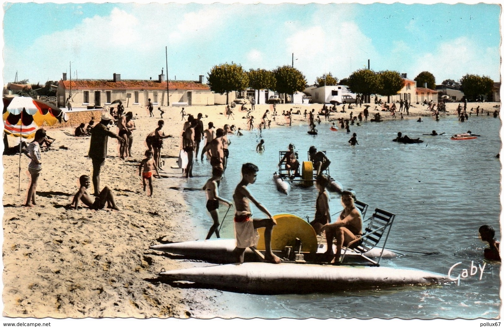 CPSM DE L' AIGUILLON-SUR-MER  (VENDEE)  LE PLAN D'EAU, LA PLAGE - Otros & Sin Clasificación