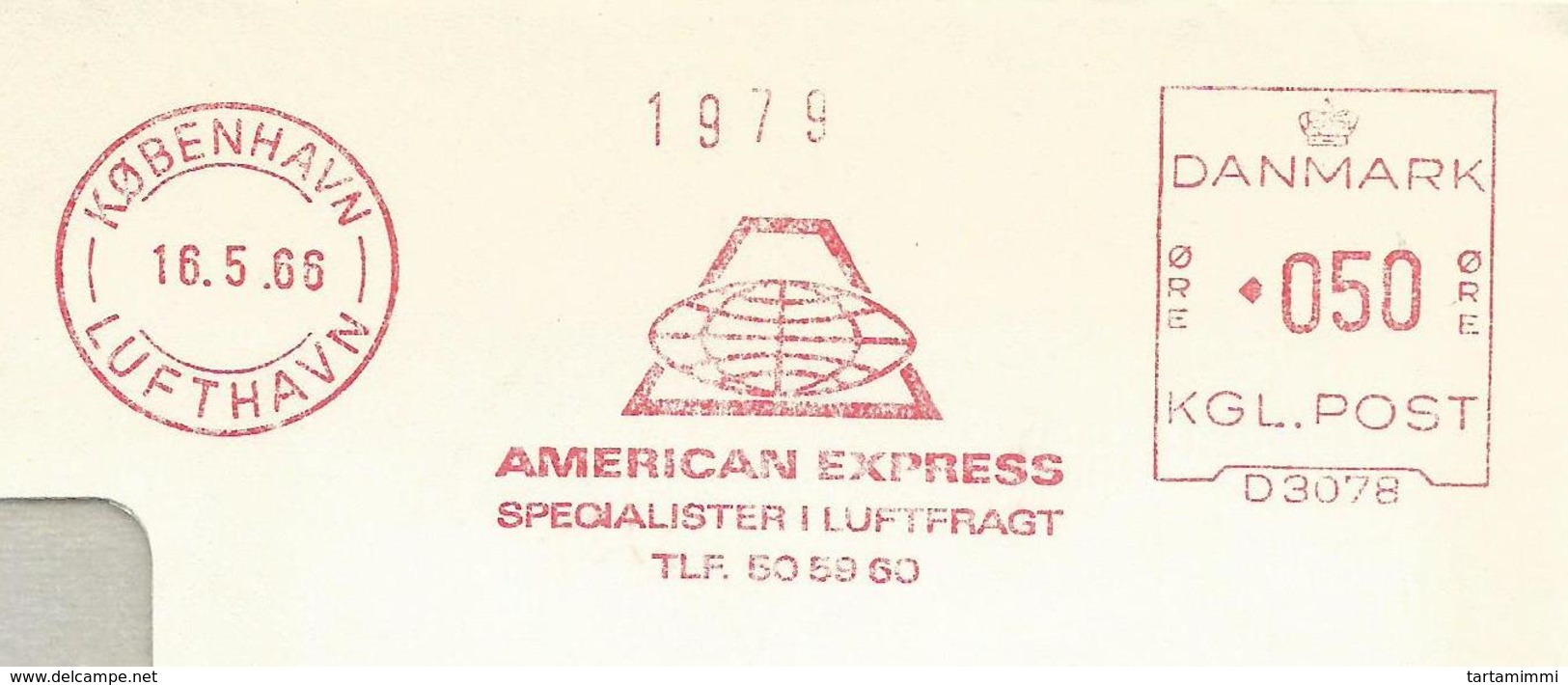 EMA METER STAMP DANMARK KØPENHAVN 1966 - AMERICAN EXPRESS LUFTFRAGT - COMPLETE COVER - Sin Clasificación