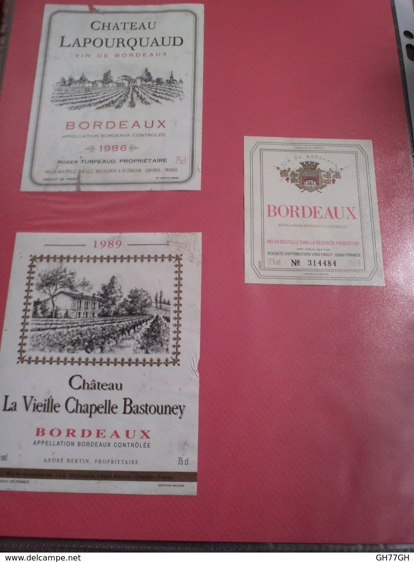 Lot 140~ étiquettes Vin Bordelais -oenographilie -issues D'une Collection Privée - Bordeaux