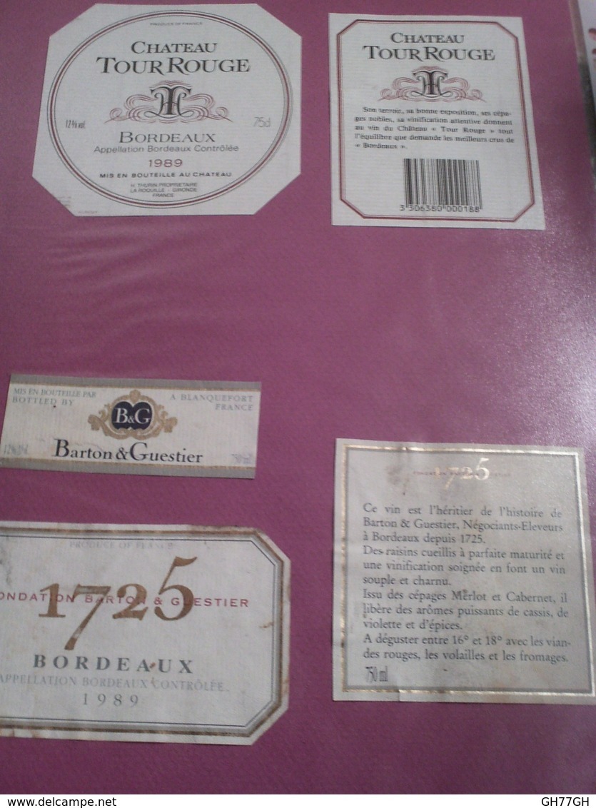 Lot 140~ étiquettes vin bordelais -oenographilie -issues d'une collection privée