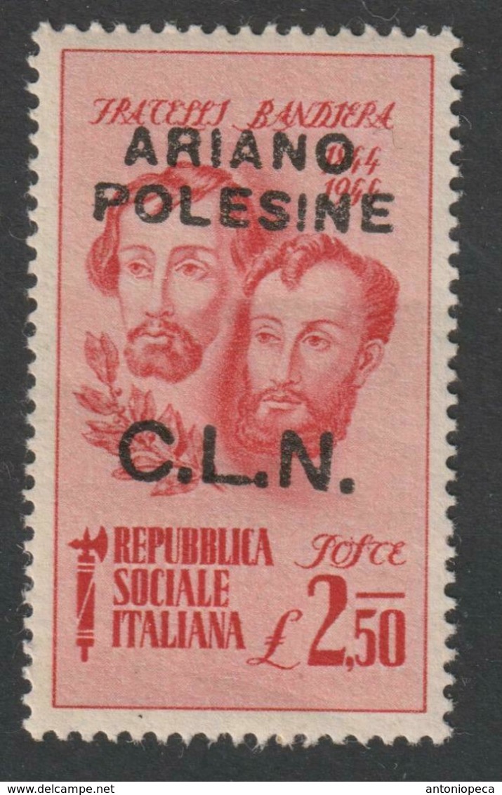 ITALIA EMISSIONE LOCALE CLN 1945 F.lli Bandiera Lire 2,50 Nuovo Gomma Integra MNH** - Centraal Comité Van Het Nationaal Verzet (CLN)