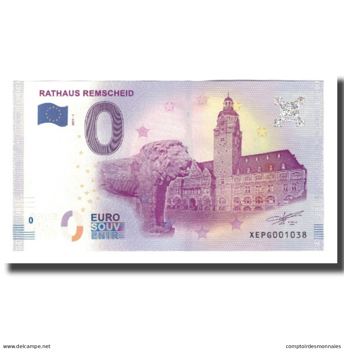 Allemagne, Billet Touristique - 0 Euro, Germany - Remscheid - L'Hôtel De Ville - Andere & Zonder Classificatie