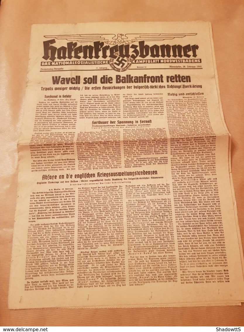 Journal Allemand Ww2 20 Février 1941 - 1939-45