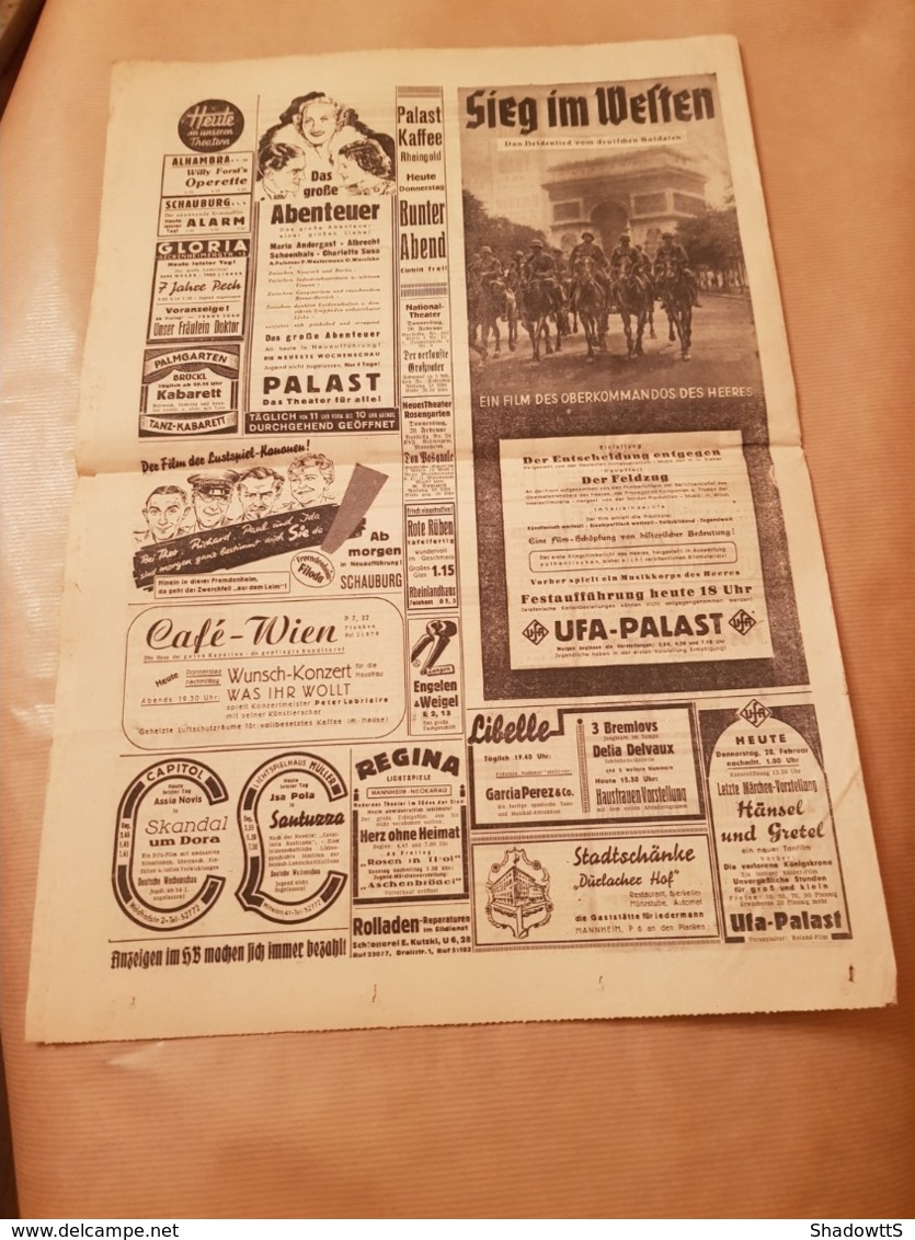 Journal Allemand Ww2 20 Février 1941 - 1939-45