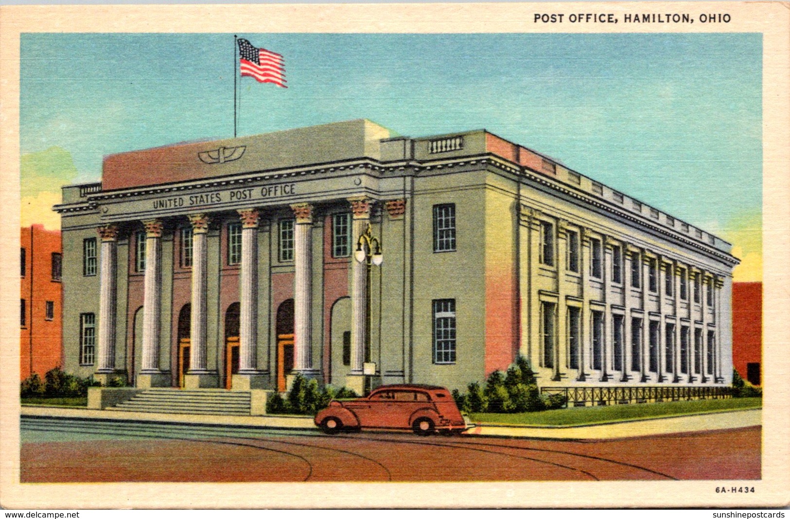 Ohio Hamilton Post Office Curteich - Hamilton