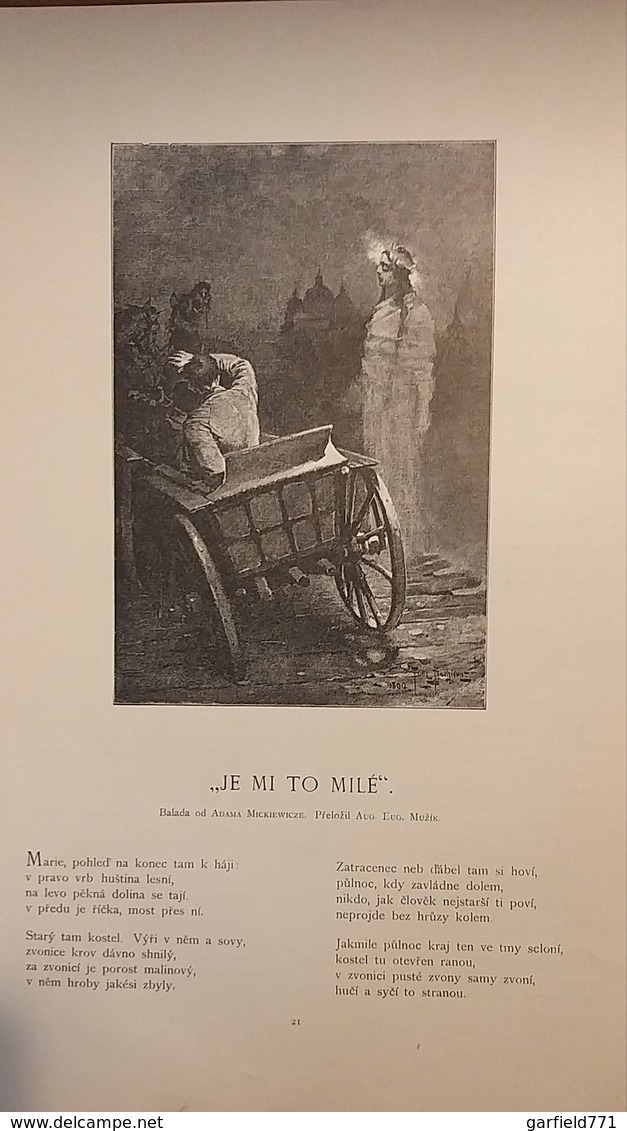 KALENDAR Zlate PRAHY 1895 Almanach II - Illustrateurs A. Mucha - J. Otto - Pavel Krober etc...