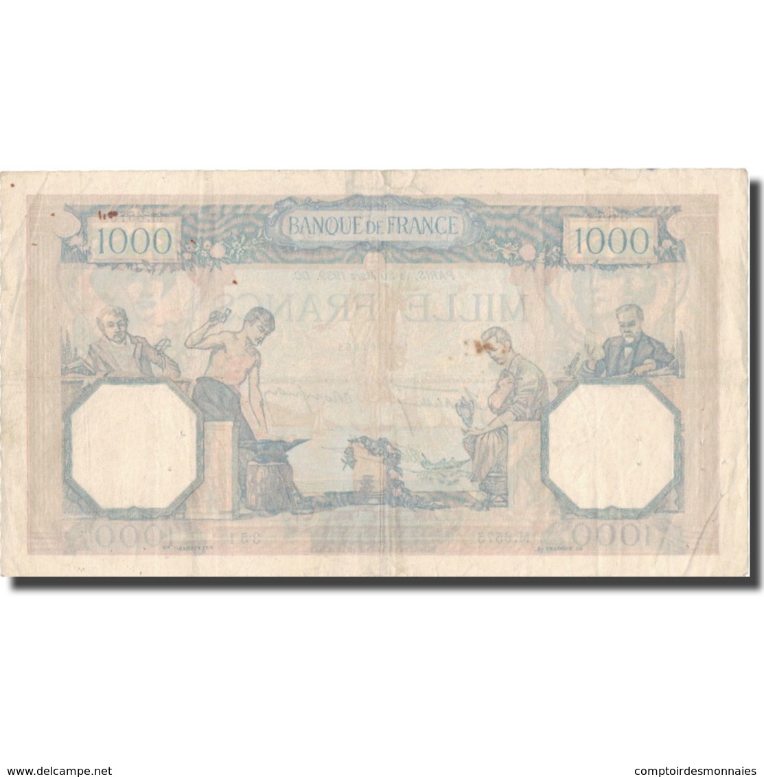 France, 1000 Francs, Cérès Et Mercure, 1939, 1939-03-30, TB, Fayette:38.35 - 1 000 F 1927-1940 ''Cérès Et Mercure''