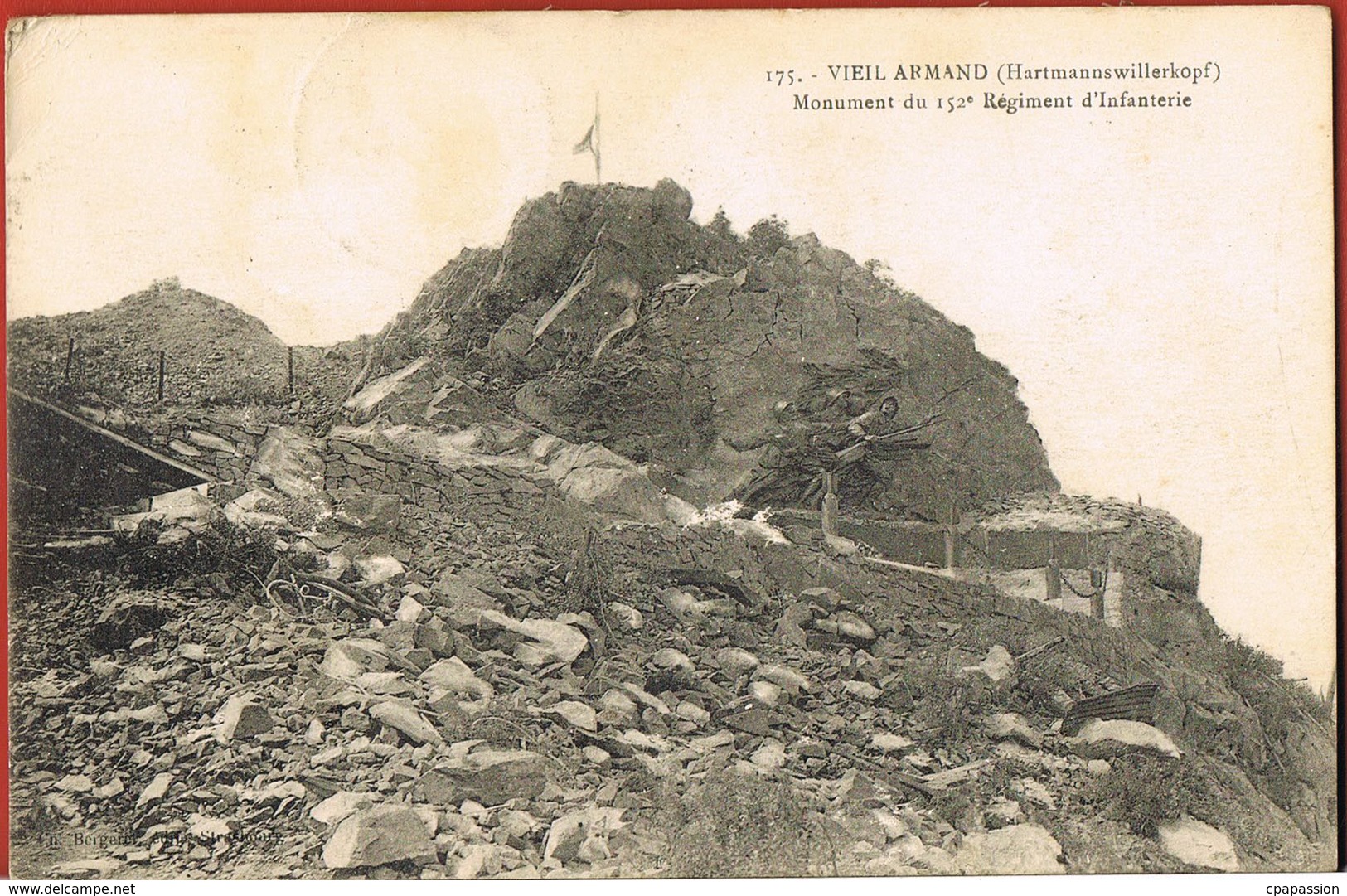 68- VIEIL ARMAND- Hartmannswillerkopf- Monument Du 152 ° Régiment D'Infanterie-Au Verso 2 Timbres J.O.PARiS 1924 - Altri & Non Classificati